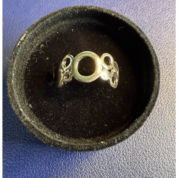 Vintage Sterling Silver Ring Open Circles GR Mark Size 8 Artisan Band 925 - Picture 7 of 16